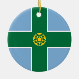Adorno De Cerámica Bandera de Derbyshire (condado de Inglaterra, Rein