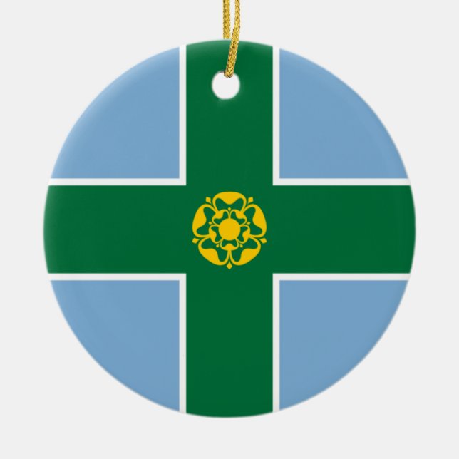Adorno De Cerámica Bandera de Derbyshire (condado de Inglaterra, Rein (Frente)