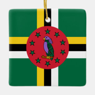 Adorno De Cerámica Bandera de Dominica