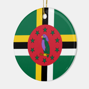 Adorno De Cerámica Bandera de Dominica