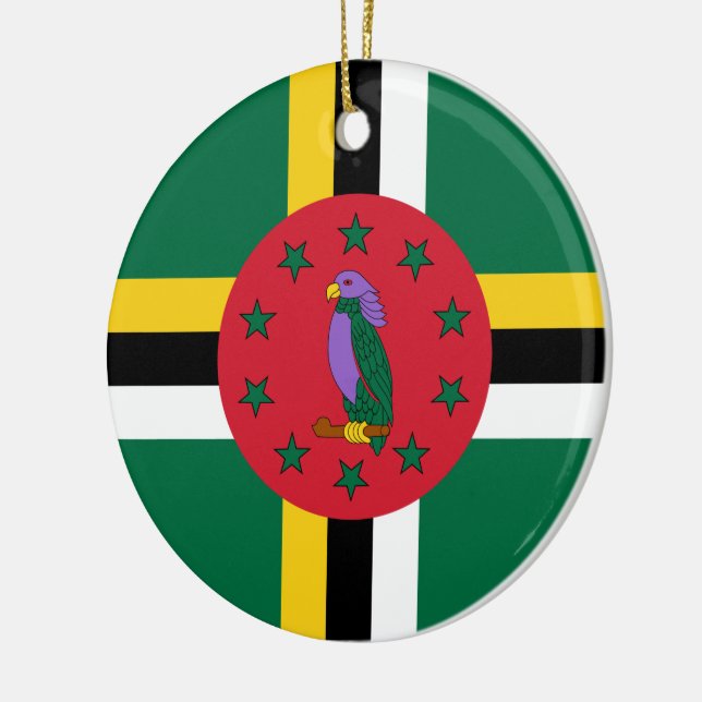 Adorno De Cerámica Bandera de Dominica (Izquierda)