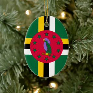 Adorno De Cerámica Bandera de Dominica