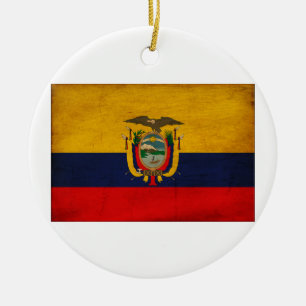 Adorno De Cerámica Bandera de Ecuador