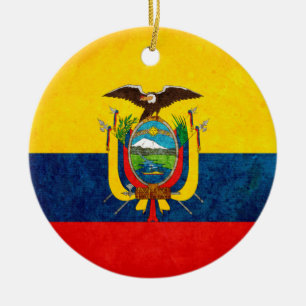 Adorno De Cerámica Bandera de Ecuador