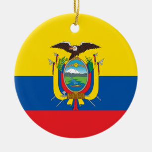 Adorno De Cerámica Bandera de Ecuador