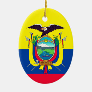 Adorno De Cerámica Bandera de Ecuador