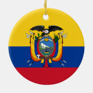 Adorno De Cerámica Bandera de Ecuador