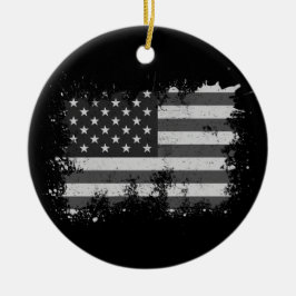 Adorno De Cerámica Bandera De EEUU Vintage Molesta Patriótica El 4 De