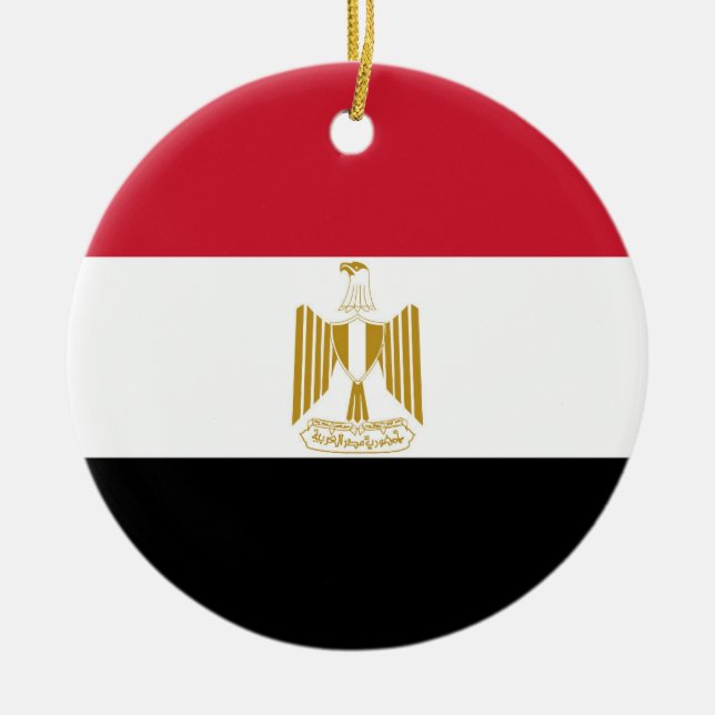 Adorno De Cerámica Bandera de Egipto (Frente)