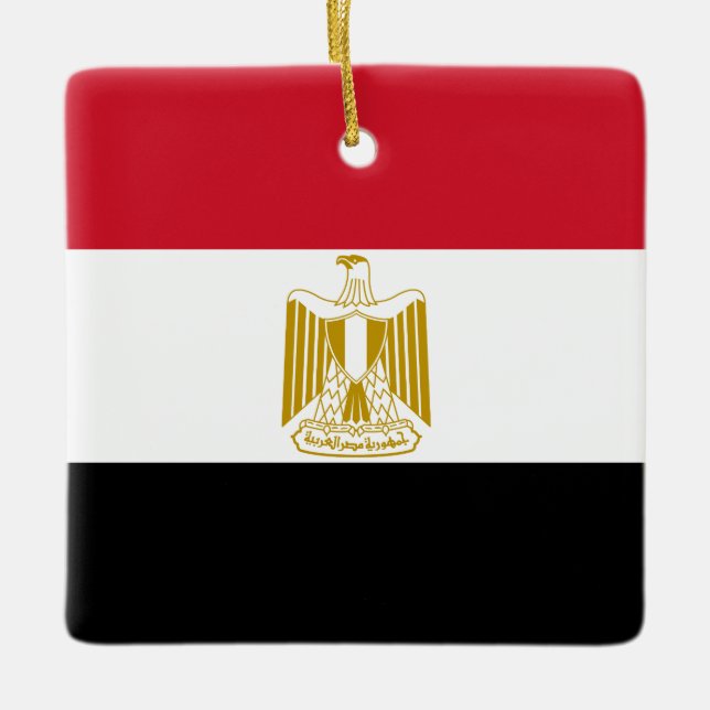 Adorno De Cerámica Bandera de Egipto (Egipto) (Anverso)