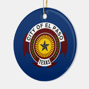 Adorno De Cerámica Bandera de El Paso (Texas)