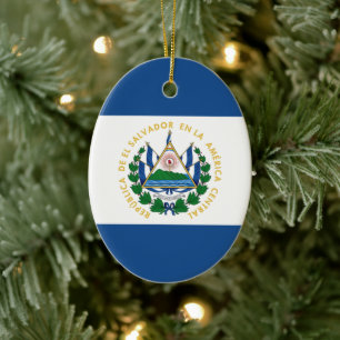 Adorno De Cerámica Bandera de El Salvador
