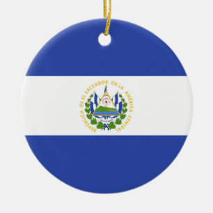 Adorno De Cerámica Bandera de El Salvador