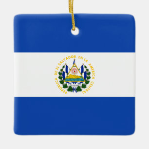 Adorno De Cerámica Bandera de El Salvador