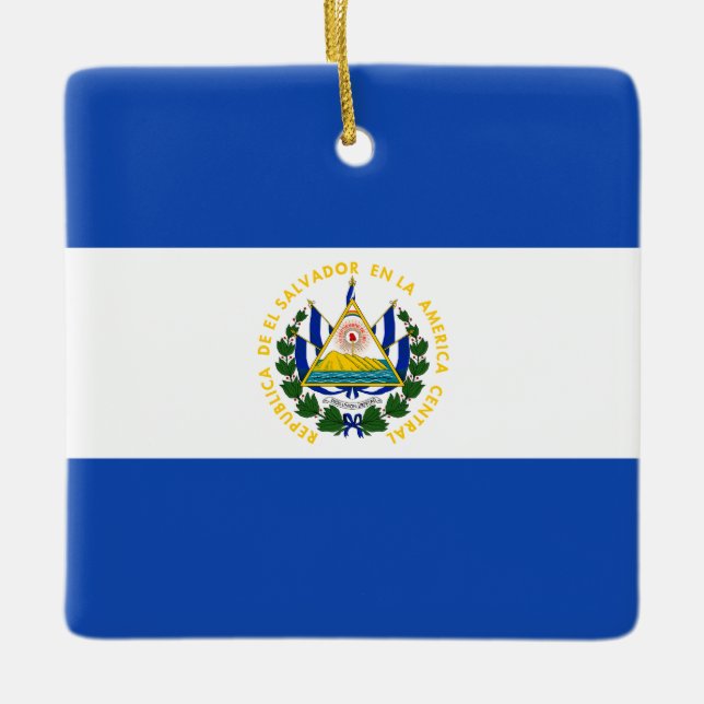 Adorno De Cerámica Bandera de El Salvador (Anverso)