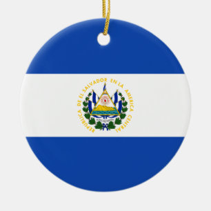 Adorno De Cerámica Bandera de El Salvador