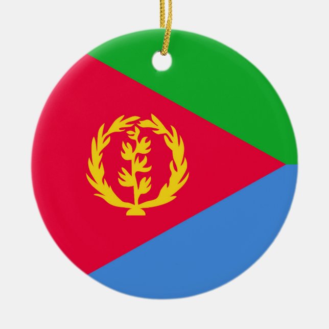 Adorno De Cerámica Bandera de Eritrea (Frente)