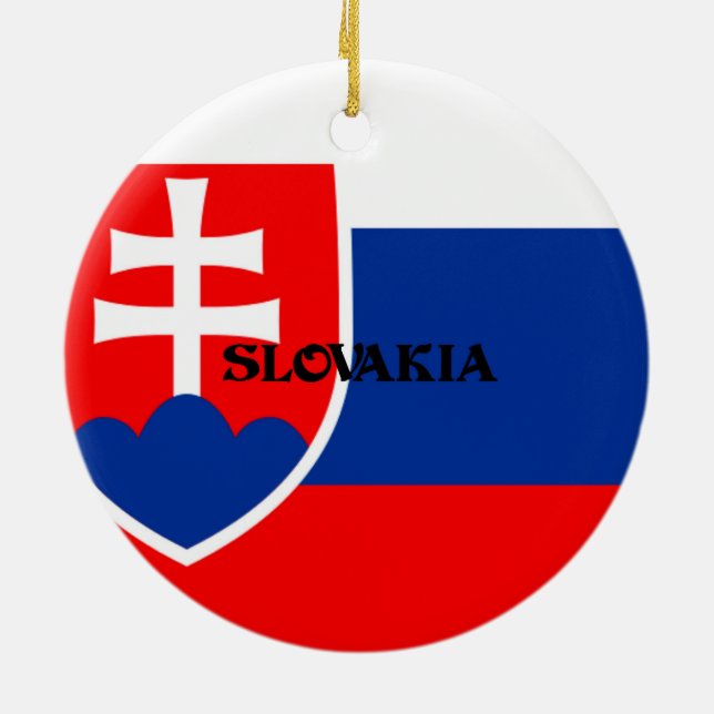 Adorno De Cerámica Bandera de Eslovaquia (Atrás)