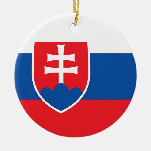 Adorno De Cerámica Bandera de Eslovaquia (Frente)