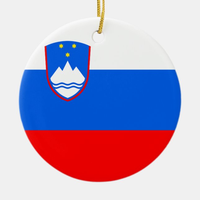 Adorno De Cerámica Bandera de Eslovenia (Frente)