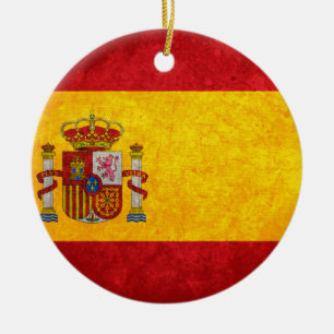 Adorno De Cerámica Bandera de España