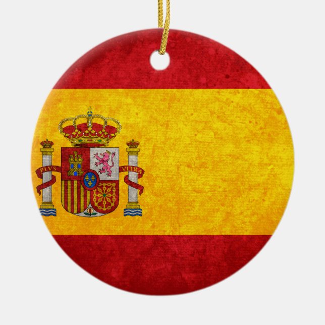 Adorno De Cerámica Bandera de España (Frente)