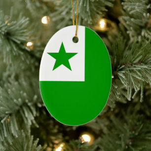 Adorno De Cerámica Bandera de esperanto