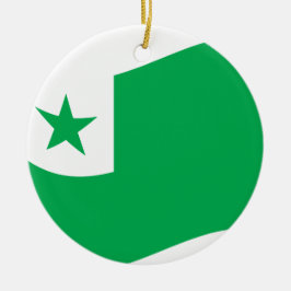 Adorno De Cerámica Bandera de esperanto + Zamenhof,