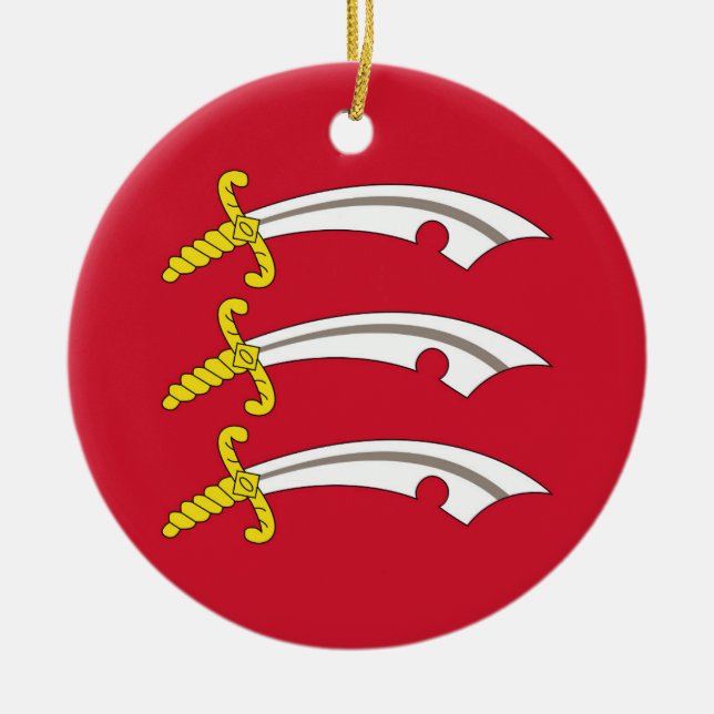 Adorno De Cerámica Bandera de Essex (condado del Reino Unido) (Frente)