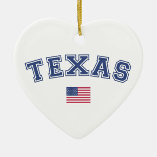 Adorno De Cerámica Bandera de Estados Unidos de Texas