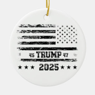 Adorno De Cerámica Bandera de Estados Unidos. Donald Trump.