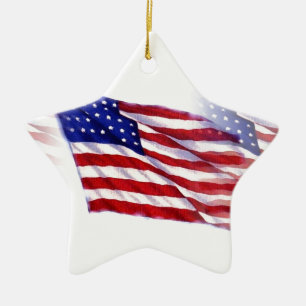 Adorno De Cerámica Bandera de Estados Unidos ondeando
