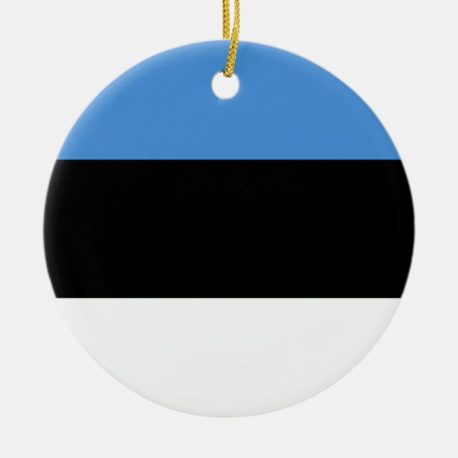 Adorno De Cerámica Bandera de Estonia (Frente)