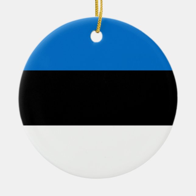 Adorno De Cerámica Bandera de Estonia (Frente)