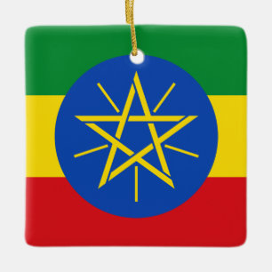 Adorno De Cerámica Bandera de Etiopía (etíope)