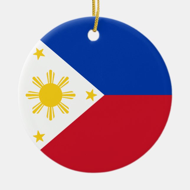 Adorno De Cerámica Bandera de Filipinas (Frente)