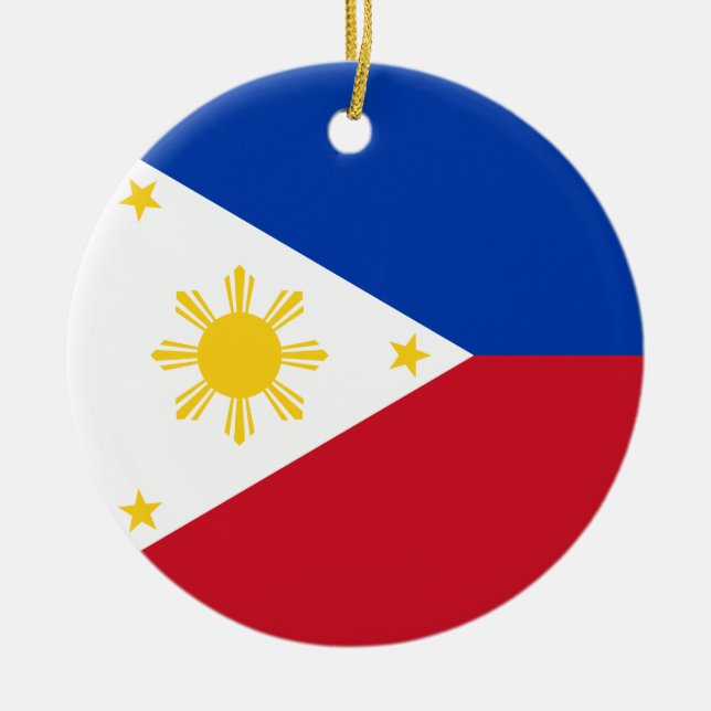 Adorno De Cerámica Bandera de Filipinas (Frente)