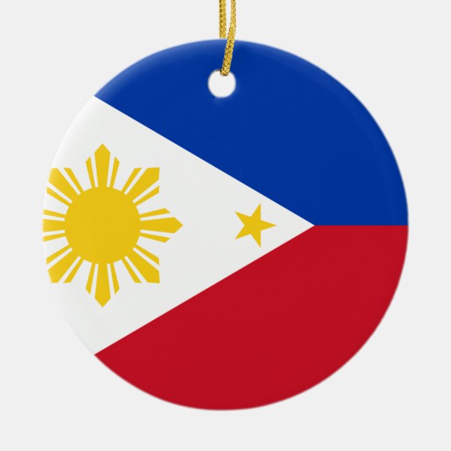 Adorno De Cerámica Bandera de Filipinas (Frente)