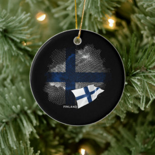 Adorno De Cerámica bandera de Finlandia