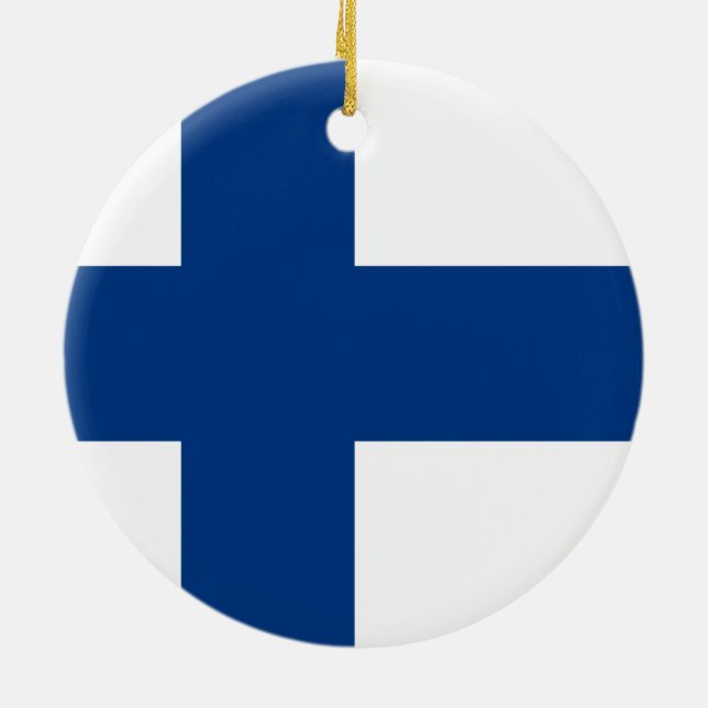 Adorno De Cerámica Bandera de Finlandia (Atrás)