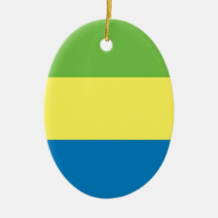 Adorno De Cerámica Bandera de Gabón