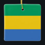 Adorno De Cerámica Bandera de Gabón<br><div class="desc">Productos de bandera mundial de personalizable - Por favor,  no dude en añadir su propio texto.</div>