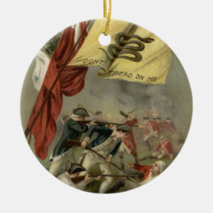 Adorno De Cerámica Bandera de Gadsden Guerra Revolucionaria Bunker Hi