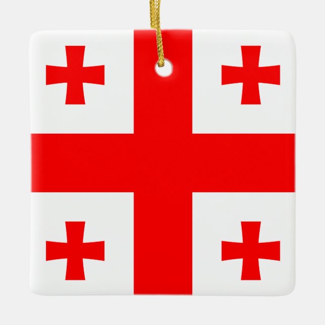 Adorno De Cerámica Bandera de Georgia (Anverso)