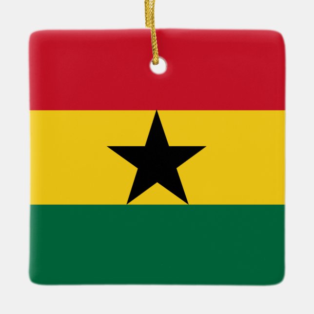 Adorno De Cerámica Bandera de Ghana (Anverso)