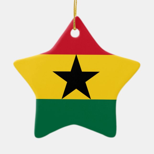Adorno De Cerámica Bandera de Ghana (Frente)