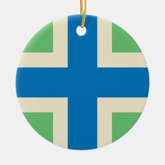 Adorno De Cerámica Bandera de Gloucestershire (condado británico) (Frente)