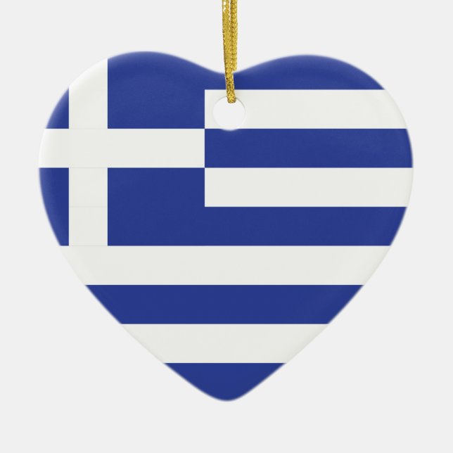 Adorno De Cerámica Bandera de Grecia (Frente)