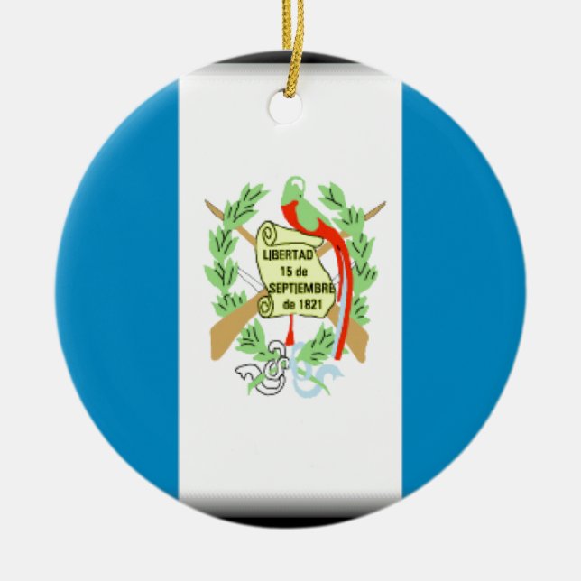 Adorno De Cerámica Bandera de Guatemala (Frente)