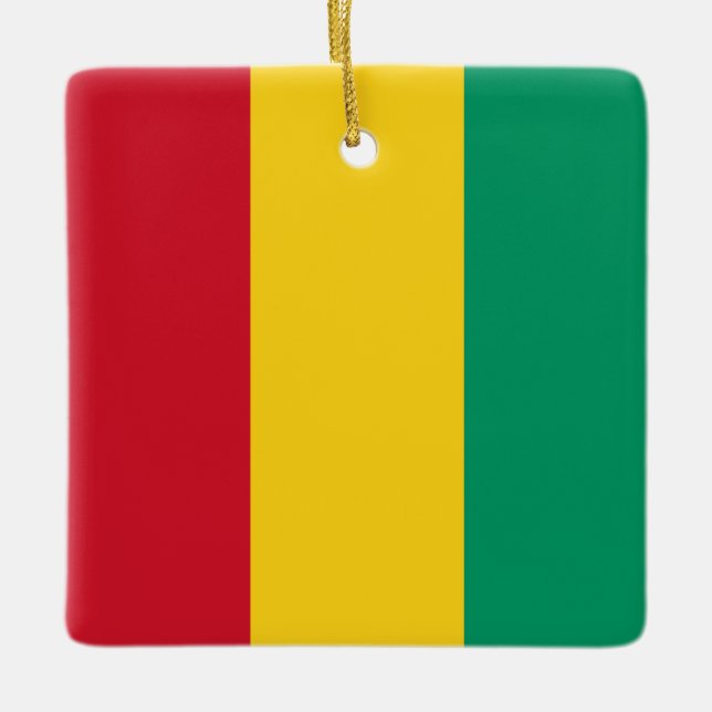 Adorno De Cerámica Bandera de Guinea (Anverso)